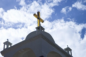 Cross on top of cathedral, Huaripampa (near Huaraz), Peru Cross on top of cathedral, Huaripampa (near Huaraz), Peru