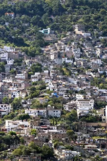 Populated Gallery: Crowded housing on a hillside at Taxco in the State of Guerrero, Mexico