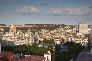 Cuba, Havana, elevated city view above Museo de la Revolucion and Havana Vieja, late Cuba, Havana, elevated city view above Museo de la Revolucion and Havana Vieja, late