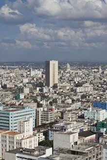 Images Dated 3rd March 2012: Cuba, Havana, Vedado, elevated view of Central Havana