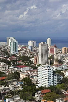 Images Dated 3rd March 2012: Cuba, Havana, Vedado, elevated view of the Vedado area