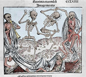 Allegory Gallery: The Dance of Death (1493) by Michael Wolgemut, from the Liber chronicarum by Hartmann Schedel