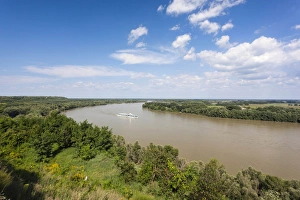 The Danube near Dunaszekcsoe, view over the Hungarian plains, Hungary The Danube near Dunaszekcsoe, view over the Hungarian plains, Hungary