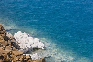 Deposit of salt and gypsum by the cliff in Dead Sea, Jordan Deposit of salt and gypsum by the cliff in Dead Sea, Jordan