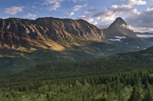 Distant mountain enclosed in clouds, Waterton Glacier International Peace Park, USA Distant mountain enclosed in clouds, Waterton Glacier International Peace Park, USA