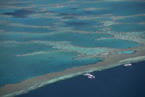 Diving platforms near reef, Great Barrier Reef, Queensland, Australia Diving platforms near reef, Great Barrier Reef, Queensland, Australia