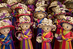 Dolls made of toquilla straw, Cuenca, Ecuador, South America Dolls made of toquilla straw, Cuenca, Ecuador, South America
