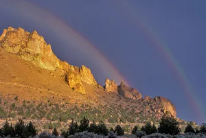 Double rainbow over a rock formation near Smith Rocks State Park. Bend, Central Oregon, USA Double rainbow over a rock formation near Smith Rocks State Park. Bend, Central Oregon, USA