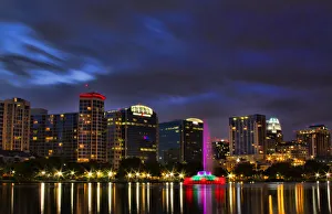 Downtown Lake Eola at night, Orlando, Florida Downtown Lake Eola at night, Orlando, Florida
