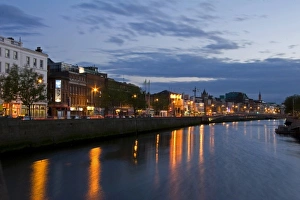 Dublin, Ireland. Evening descends along the River Liffey Dublin, Ireland. Evening descends along the River Liffey