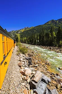 Durango & Silverton Narrow Gauge Railroad on the Animas River, San Juan National Forest Durango & Silverton Narrow Gauge Railroad on the Animas River, San Juan National Forest