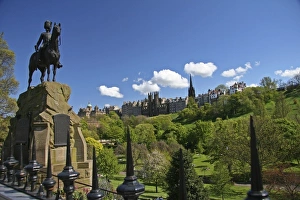 Edinburgh, Scotland. Edinburgh Castle and the parks around it. The foreground used Edinburgh, Scotland. Edinburgh Castle and the parks around it. The foreground used