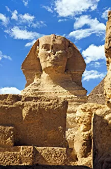 Great Pyramid Gallery: Egypt, Cairo, Giza, The Sphinx and Chefren Pyramid