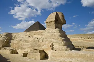 Egypt, Giza. The great Sphynx rises above the valley floor Egypt, Giza. The great Sphynx rises above the valley floor