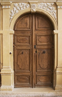 The entrance door to the church where you can find the tomb grave of the monk Dom Pierre The entrance door to the church where you can find the tomb grave of the monk Dom Pierre