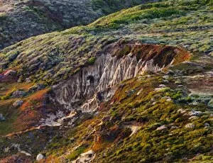 Erosion on rolling coastal hills, California