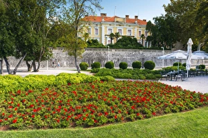 Estate and flowers on the promenade, Old Town Zadar, Dalmatian Coast, Croatia Estate and flowers on the promenade, Old Town Zadar, Dalmatian Coast, Croatia