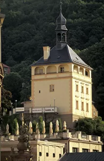 Images Dated 5th January 2004: Europe, Czech Republic, West Bohemia, Karlovy Vary (Carlsbad) Castle Tower (Zamecka Vez)
