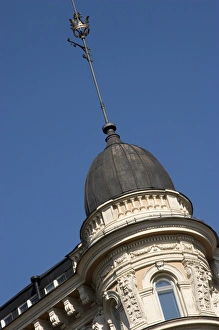 Europe, Finland, Helsinki. Detail of building with dome and spire. Credit as: Nancy Europe, Finland, Helsinki. Detail of building with dome and spire. Credit as: Nancy