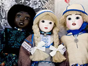 Market Square Gallery: Europe, Finland, Helsinki. Dolls at an outdoor market