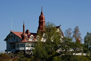 Europe, Finland, Helsinki. View of building with spires. Credit as: Nancy & Steve Europe, Finland, Helsinki. View of building with spires. Credit as: Nancy & Steve
