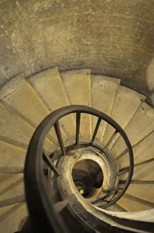 Europe, France, Paris. Stairs and handrail leading to the crypt at the Pantheon