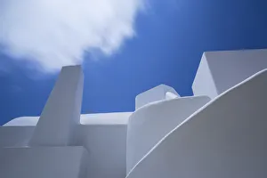 Europe, Greece, Imerovigli. White building shapes Europe, Greece, Imerovigli. White building shapes