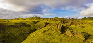 Europe, Iceland. Aerial view of the hills near THakgil on the southern coast of Iceland Europe, Iceland. Aerial view of the hills near THakgil on the southern coast of Iceland
