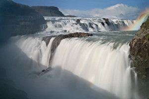 Europe, Iceland. The Hvita River roars over Gullfoss waterfall Europe, Iceland. The Hvita River roars over Gullfoss waterfall