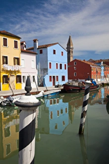 Europe; Italy; Burano; Bright Colored Homes Along the Canal Europe; Italy; Burano; Bright Colored Homes Along the Canal