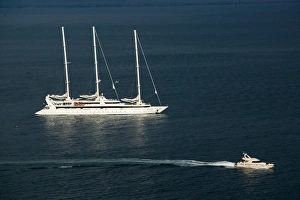 Europe, Italy, Campania (Amalfi Coast) Amalfi: Three Masted Cruise Ship Europe, Italy, Campania (Amalfi Coast) Amalfi: Three Masted Cruise Ship