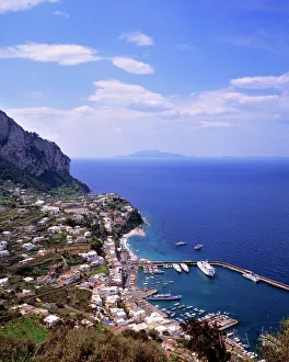 Europe, Italy, Capri. Marina Grande as seen from Capri, on the Isle of Capri in Italy Europe, Italy, Capri. Marina Grande as seen from Capri, on the Isle of Capri in Italy
