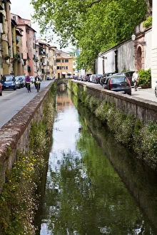 Images Dated 22nd May 2010: Europe; Italy; Lucca; Water channel Flowing through Lucca