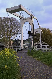 Europe, Netherlands, Holland, Schroonhoven, Small draw bridge over a canal in contryside Europe, Netherlands, Holland, Schroonhoven, Small draw bridge over a canal in contryside