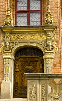 Europe, Poland, Gdansk. Detail of ornate door Europe, Poland, Gdansk. Detail of ornate door