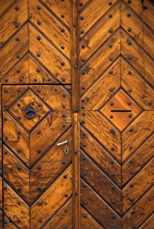 Europe, Poland, Krakow Kanonicza Street - Old Town; wooden doorway Europe, Poland, Krakow Kanonicza Street - Old Town; wooden doorway