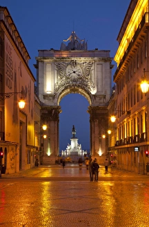 Europe, Portugal, Lisbon. Street scene at night Europe, Portugal, Lisbon. Street scene at night