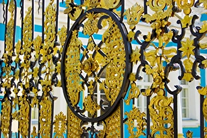 Europe, Russia, Pushkin. Gate detail at Catherine Palace Europe, Russia, Pushkin. Gate detail at Catherine Palace