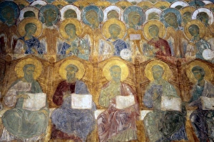 Europe, Russia. Vladimir. Cathedral of St. Dimitry frescoes Europe, Russia. Vladimir. Cathedral of St. Dimitry frescoes