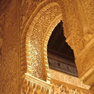 Alhambra Palace Gallery: Europe, Spain, Granada. This arch is an example of honeycomb vaulting as seen in