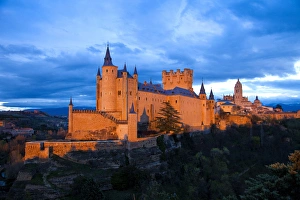 Europe, Spain, Segovia. Alcazar castle at sunset Europe, Spain, Segovia. Alcazar castle at sunset
