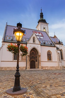 Evening light on Saint Marks Church in old town Gradec, Zagreb, Croatia Evening light on Saint Marks Church in old town Gradec, Zagreb, Croatia