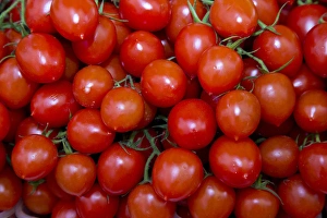Fish Market red tomatoes goods on display for sale, Venice Italy Fish Market red tomatoes goods on display for sale, Venice Italy