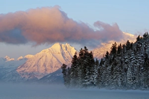 Fog rises from Lake McDonald on a very cold afternoon in Glacier National Park in Montana Fog rises from Lake McDonald on a very cold afternoon in Glacier National Park in Montana