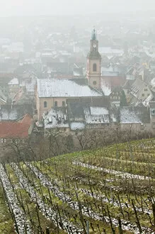 Images Dated 14th February 2005: FRANCE- Alsace (Haut Rhin)- Riquewihr: Town view of Alsatian Wine Village in Winter