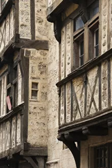France, Normandy Region, Calvados Department, Bayeux, rue St-Martin street, half-timbered
