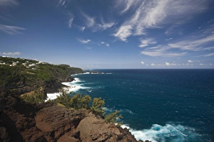 France, Reunion Island, South Reunion, Grande Anse coast line from Piton de Grande Anse France, Reunion Island, South Reunion, Grande Anse coast line from Piton de Grande Anse
