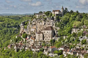 France, Rocamadour. Cliffside view of the town France, Rocamadour. Cliffside view of the town