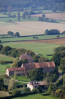 France, Saone-et-Loire Department, Burgundy Region, Maconnais Area, Brancion, valley view France, Saone-et-Loire Department, Burgundy Region, Maconnais Area, Brancion, valley view