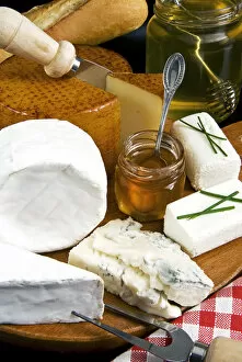 French cheeses and honey
